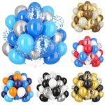 40pcs Matte Metal Balloons Pink Gold Blue 12 Inch Confetti Ballon Roll Ribbon Birthday Party Wedding Balloon Decorations Globos