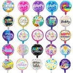 7Pcs 18inch Happy Birthday Balloons Round Foil Helium Globos Boy Girl Baby Shower Adult Birthday's Party Decoration Kids Balloon