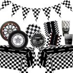 Racing Car Birthday Decoration Disposable Tableware Plats Cups Table Cloth Kids Boy Two Fast Racing Sports Themed Party Supplies