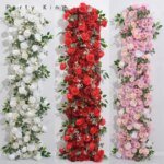 Artificial Flowers Runners Outdoor Wedding Decoration Dinning Table Centerpieces Road Lead Fake Flower Row Party Home Decor