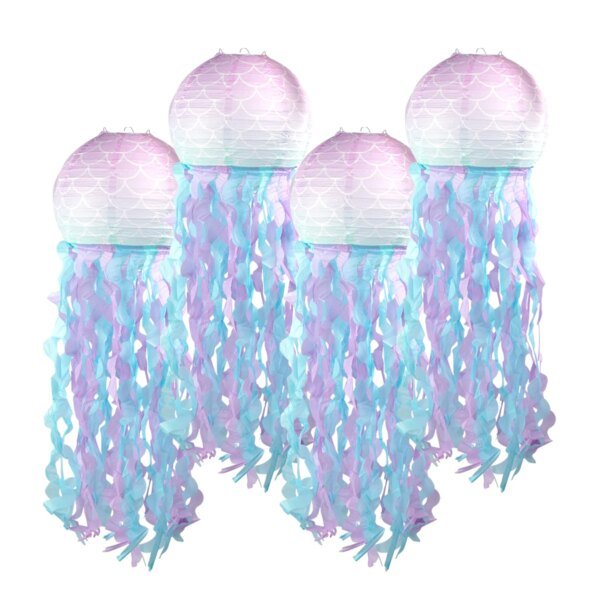 Mermaid Jellyfish Paper Lantern DIY Hanging Little Mermaid Theme Under The Sea Wedding Birthday Party Decoration Supplies