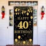 Black Gold Flag Door Hanging Banner 18th 30th 40th 50th Birthday Party Decorations Adult 30 40 50 60Year Birthday Party Supplies