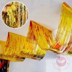 33cm×450cm 3-Fold Wave Scene Layout Wedding Celebration Color Bar Birthday Party Festival Parti Stage Decoration Rain Curtain
