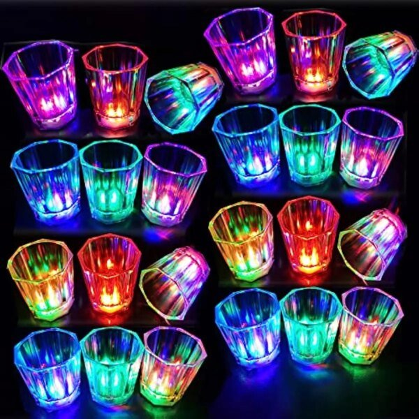 6/12/24Pcs LED Glowing Glasses Cup Light Up Shot Cup LED Flash Drinking Glasses Light Up Shot Glasses Party Glow In The Dark