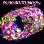 20/30/50/180Pcs Light up Flower Headband LED Flower Hair Crown Glowing Floral Wreath Crowns Birthday Wedding Party Favors